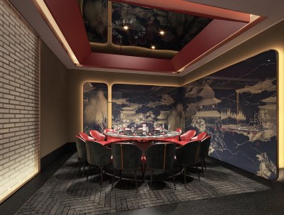 新中式餐厅包间3D模型下载